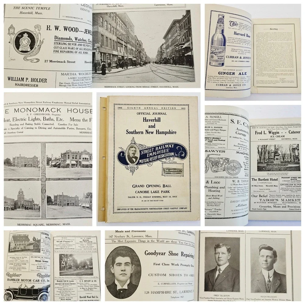 1913 Canobie Lake Park Trolley Souvenir Journal Mass Northeastern Street Railway